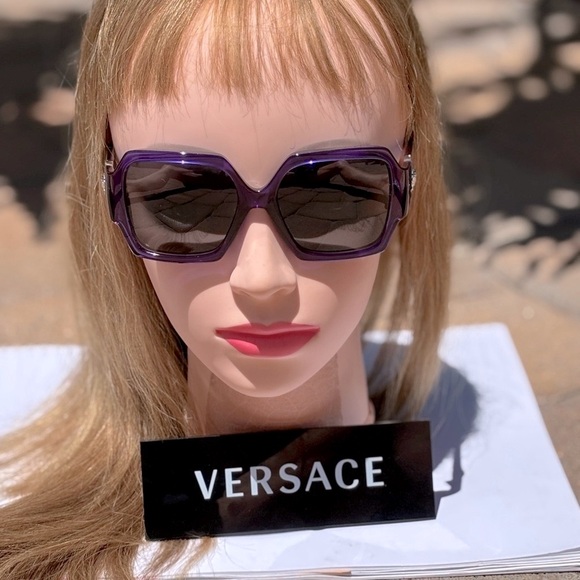 New Versace MOD 4453 5419/87 Transparent Violet Sunglasses - Picture 4 of 16